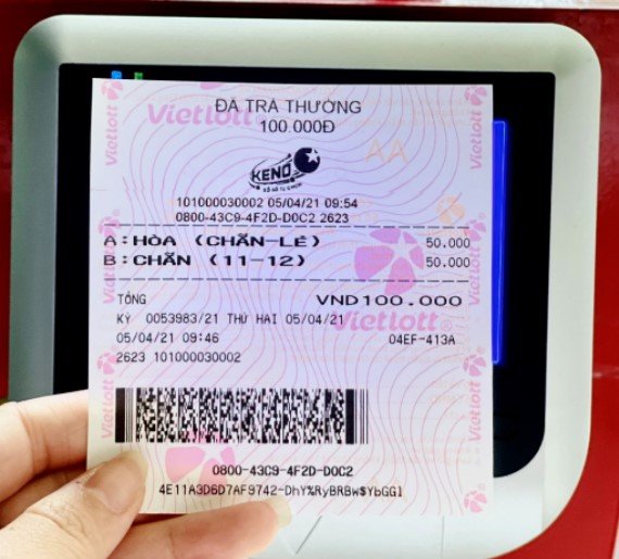 v&eacute; tr&uacute;ng thưởng c&aacute;ch chơi bổ sung Keno H&ograve;a Chẵn Lẻ